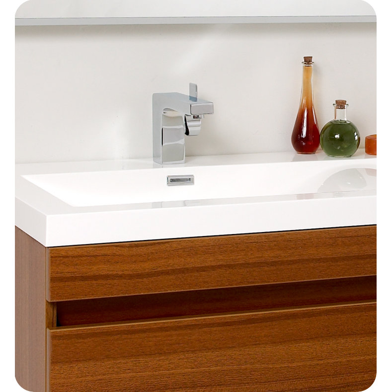 Fresca Senza 57" Double Largo Modern Bathroom Vanity Set with Mirror