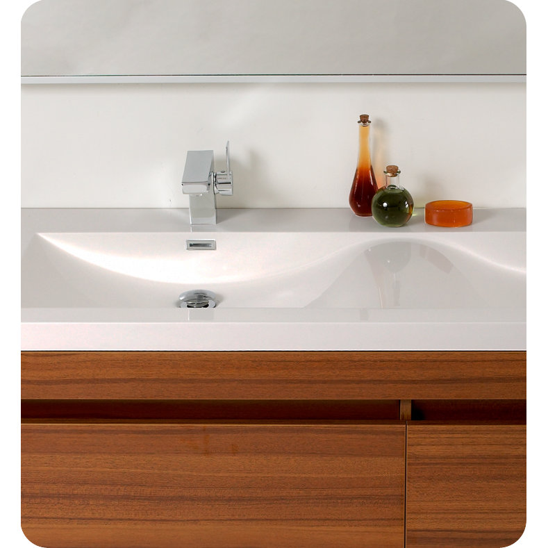 Fresca Senza 57" Double Largo Modern Bathroom Vanity Set with Mirror