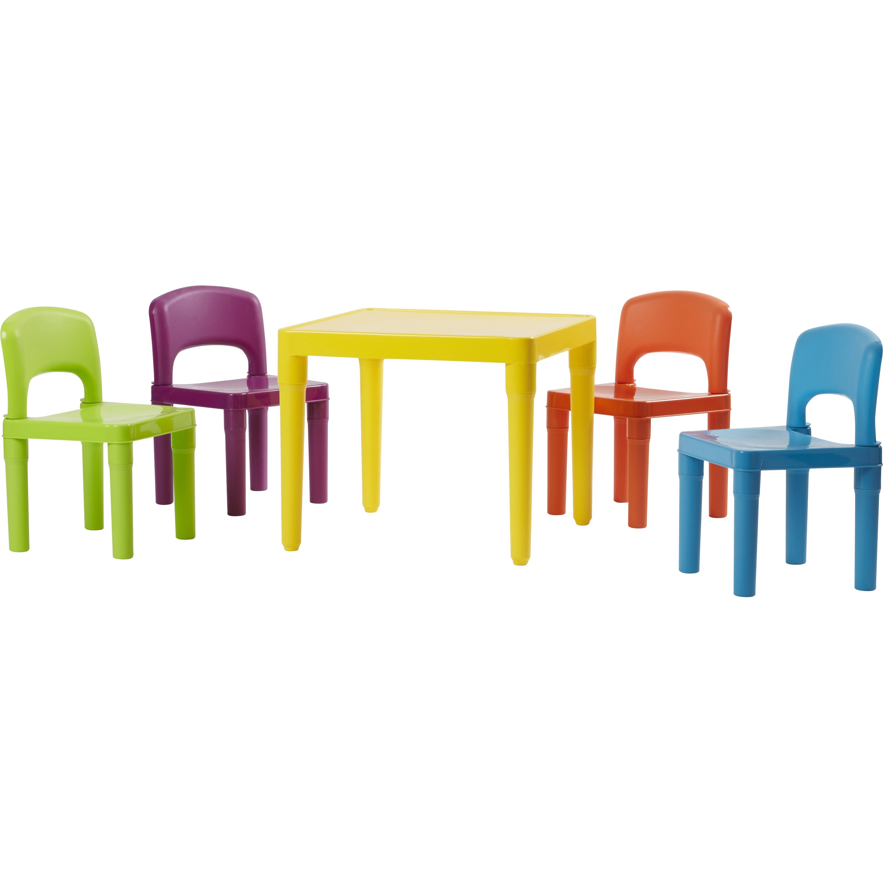 Tot Tutors Kids 5 Piece Plastic Table and Chair Set & Reviews | Wayfair