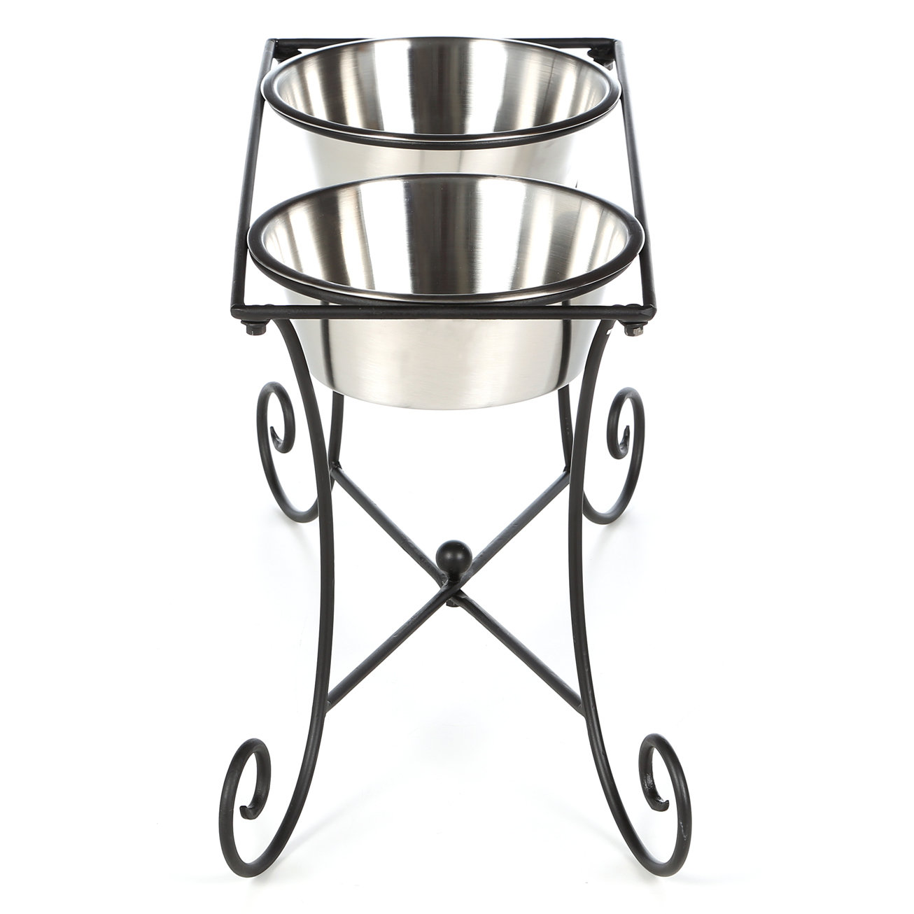 Pet Studio Wrought Iron Dog Diner with Two Bowls & Reviews Wayfair